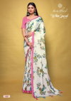 White Special Vol 03 By Kashvi Dull Moss Printed Sarees Wholesale Price In Surat